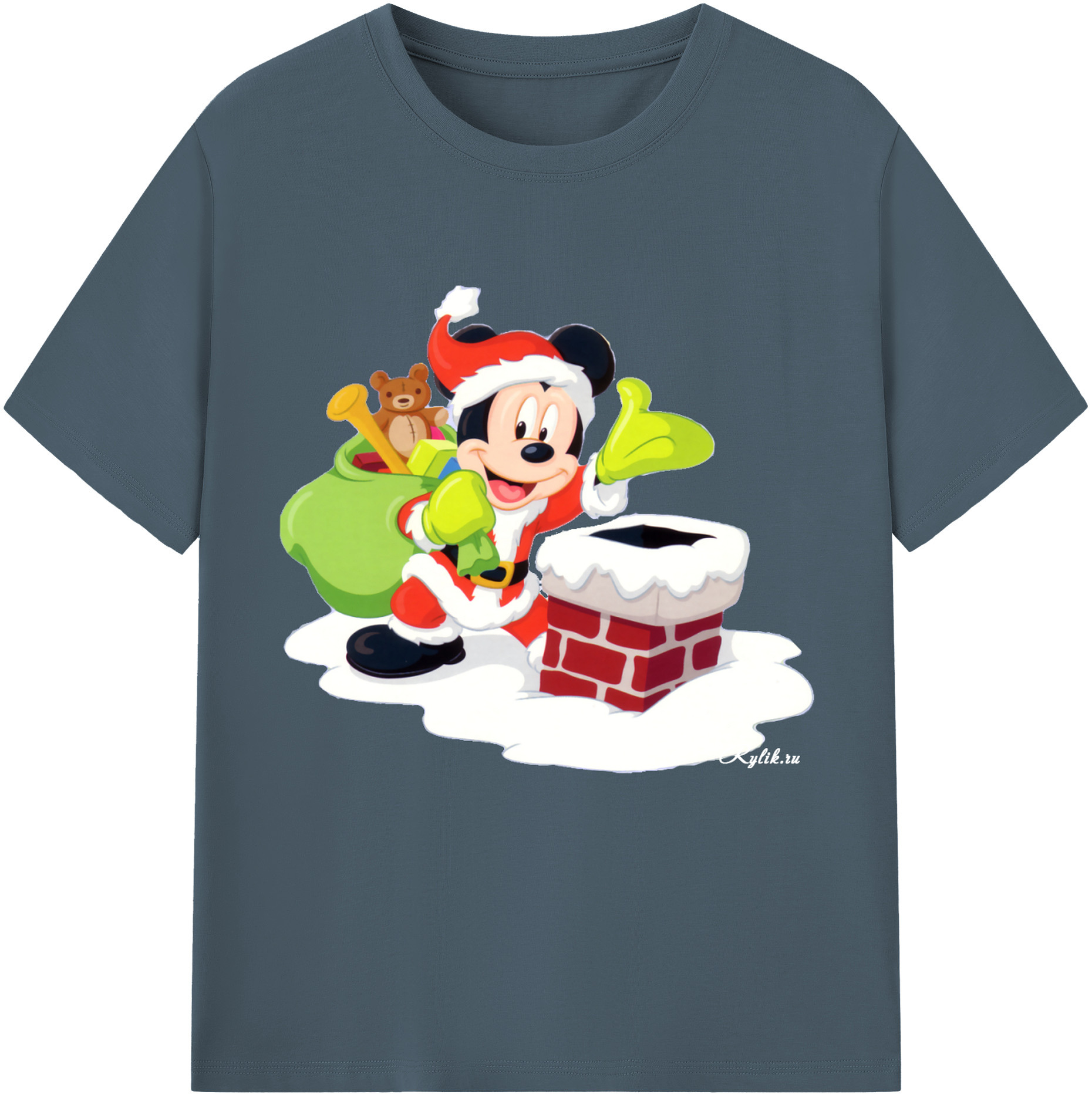 （画像用） ミッキーマウス Mickey Mouse 綿100％半袖Tシャツ（フロントプリント）
